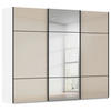 SCHWEBETÜRENSCHRANK in Weiss, Champagner  - Weiss/Champagner, Konventionell, Glas/Holzwerkstoff (301/223/68cm) - Novel