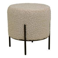 HOCKER Schwarz, Beige  - Beige/Schwarz, Design, Textil/Metall (35.5/37cm)