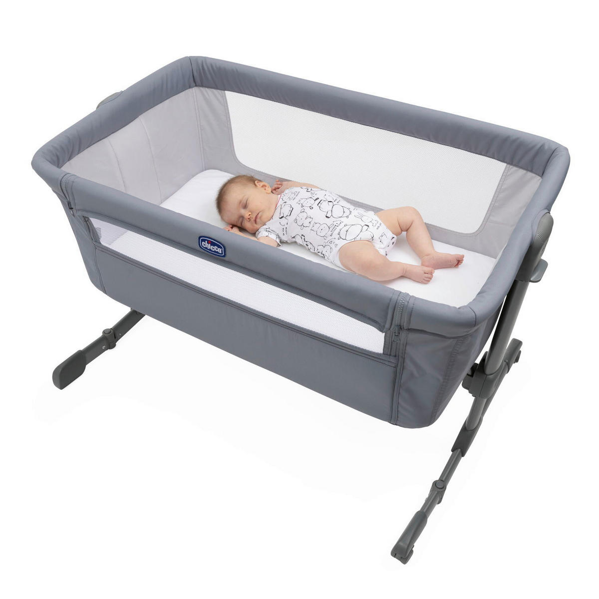 BEISTELLBETT NEXT2ME ESSENTIAL  - Grau, Basics, Textil/Metall (98/65/80/70,5cm) - Chicco