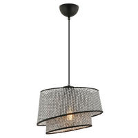 ZÁVĚSNÉ SVÍTIDLO, 32/65 cm  - šedá, Design, kov/textil (32/65cm) - P & B