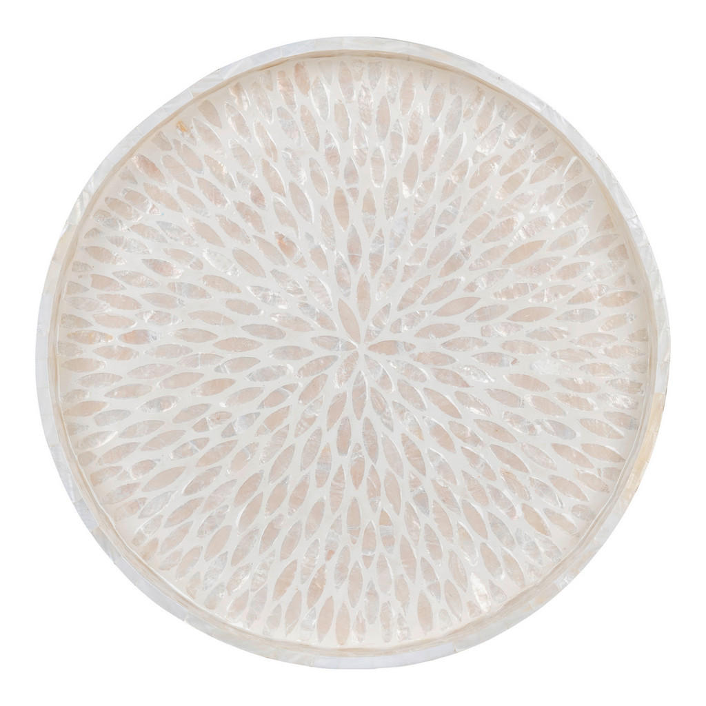 Thumbnail - Serviertablett, Beige, Holz, Keramik, Bambus, rund, 40x3.5x40 cm, Tischkultur & Servieren, Tabletts