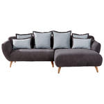 ECKSOFA in Chenille Dunkelgrau  - Dunkelgrau/Buchefarben, Design, Holz/Textil (280/175cm) - Carryhome