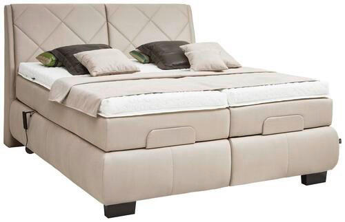 BOXSPRINGBETT 180/200 cm  in Beige  - Beige/Schwarz, KONVENTIONELL, Textil/Metall (180/200cm) - Dieter Knoll