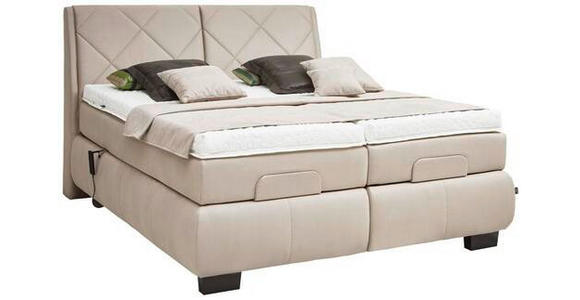 BOXSPRINGBETT 180/200 cm in Beige - Beige/Schwarz, KONVENTIONELL, Textil/Metall (180/200cm) - Dieter Knoll
