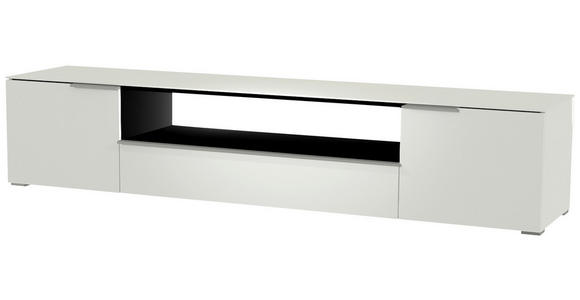 LOWBOARD Weiß, Alufarben  - Alufarben/Weiß, Design, Glas/Holzwerkstoff (210/43/45cm) - Moderano