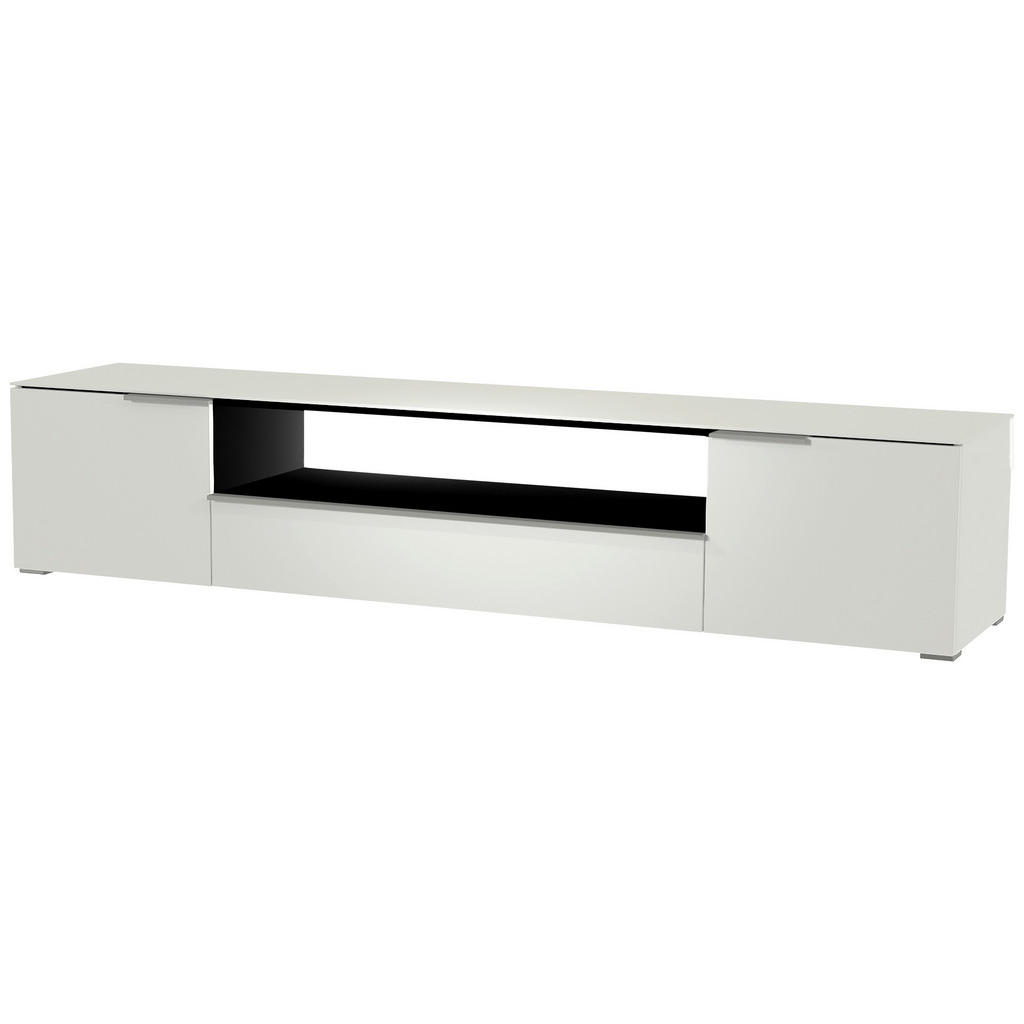 Thumbnail - Moderano Lowboard, Weiß, Alu, Metall, 2 Fächer, 1 Schubladen, 210x43x45 cm, Beimöbel erhältlich, Abdeckplatte aus Glas, ...