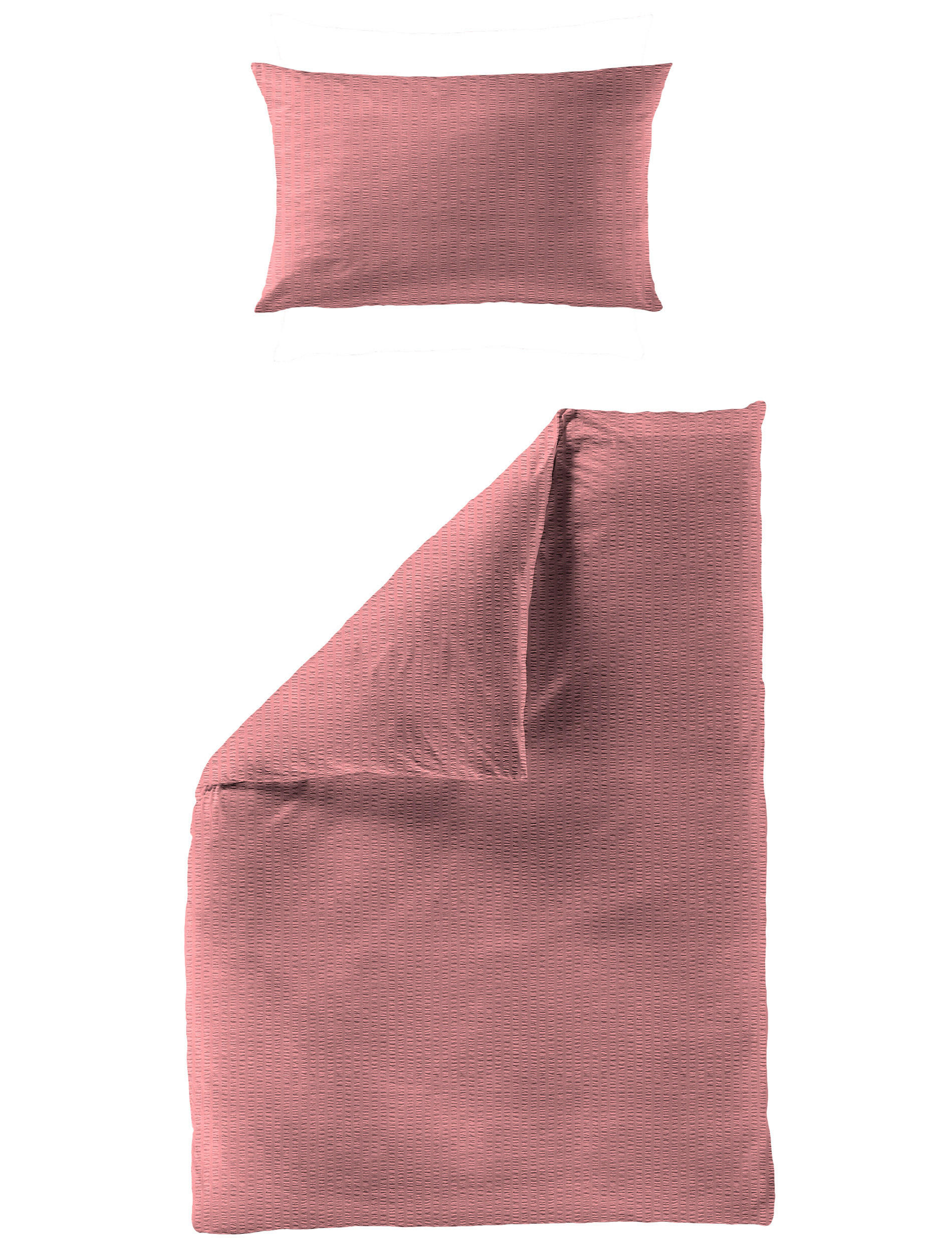 BETTWÄSCHE Seersucker 135/200 cm  - Rosa, Basics, Textil (135/200cm) - Bierbaum