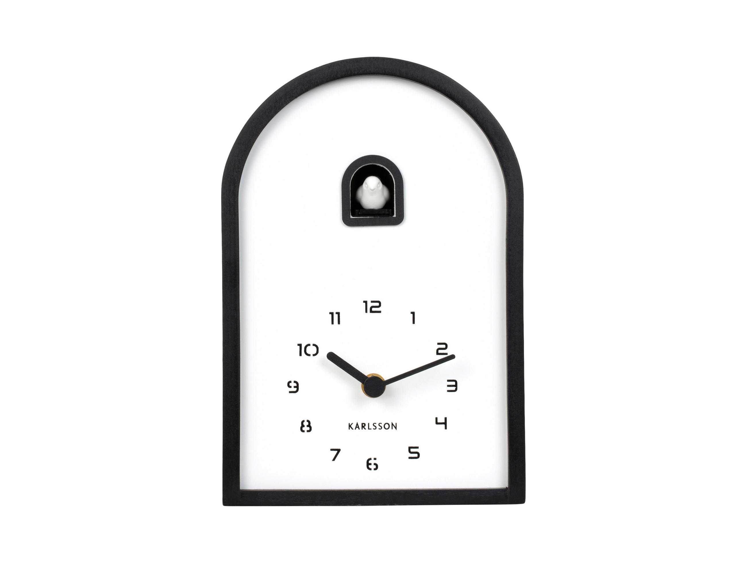 TISCHUHR Curva Schwarz 17/25/6 cm  - Schwarz, Basics, Holz (17/25/6cm) - Karlsson