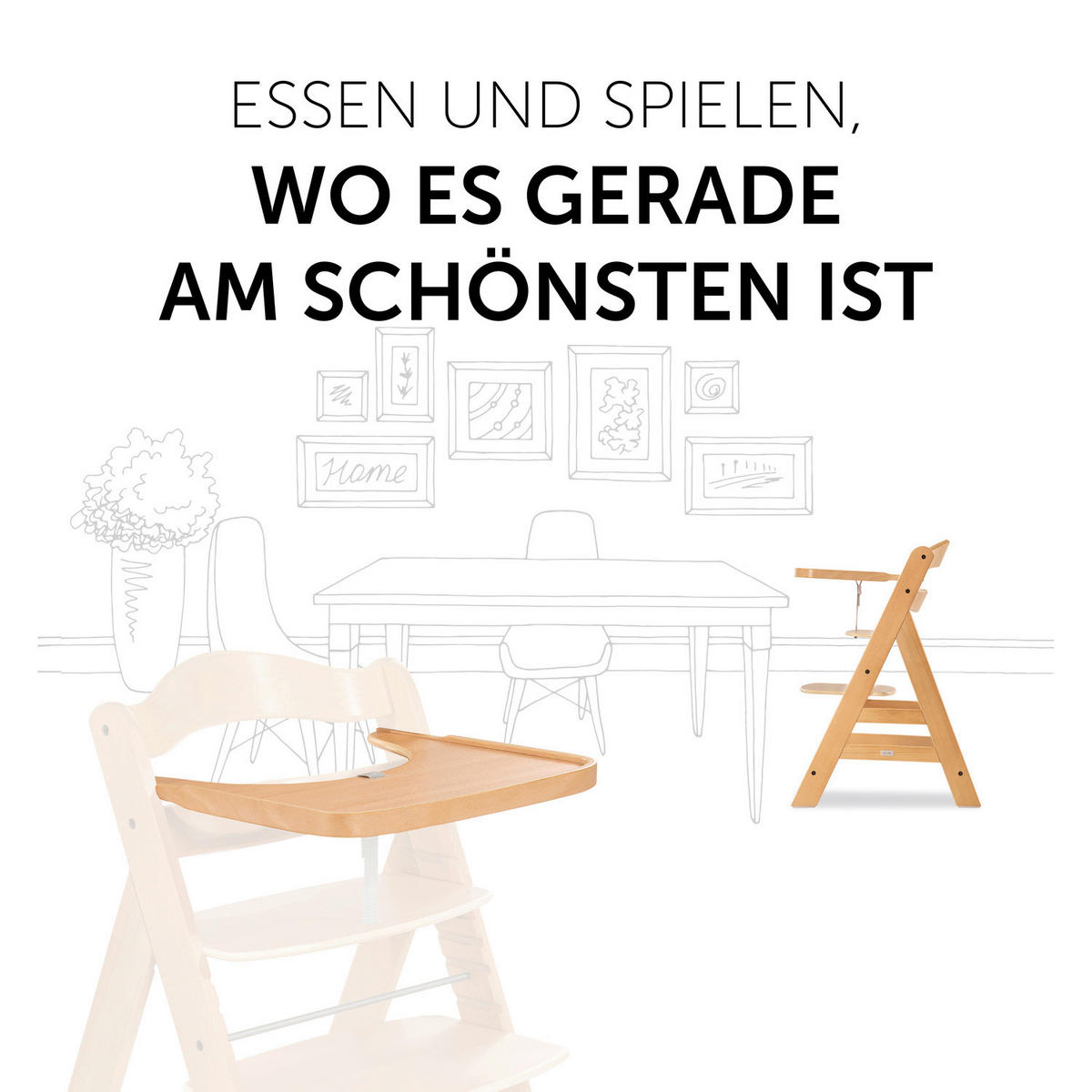 ESS- UND SPIELBRETT ALPHA WOODEN TRAY  - Naturfarben, Basics, Holz (38,5/46/3cm) - Hauck