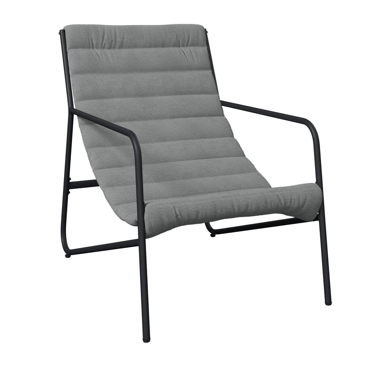 SESSELSET in Webstoff Anthrazit, Grau  - Anthrazit/Grau, Basics, Textil/Metall (61/78,5/87.5cm) - Ambia Garden