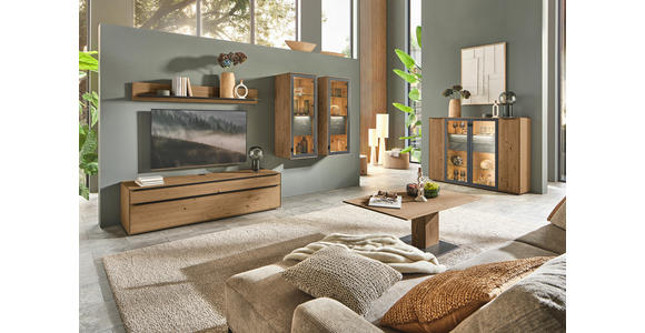 LOWBOARD Kastanienfarben  182/47,1/47,1 cm  - Kastanienfarben/Anthrazit, Natur, Holz/Metall (182/47,1/47,1cm) - Valnatura