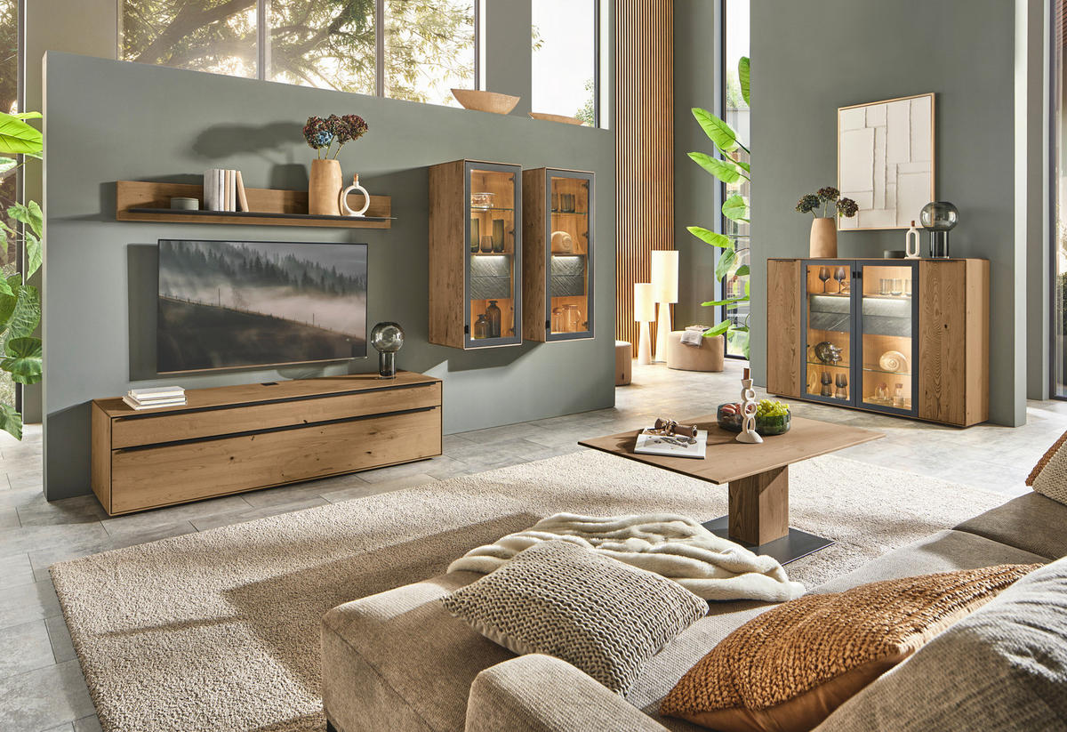 LOWBOARD Kastanienfarben  182/47,1/47,1 cm  - Kastanienfarben/Anthrazit, Natur, Holz/Metall (182/47,1/47,1cm) - Valnatura