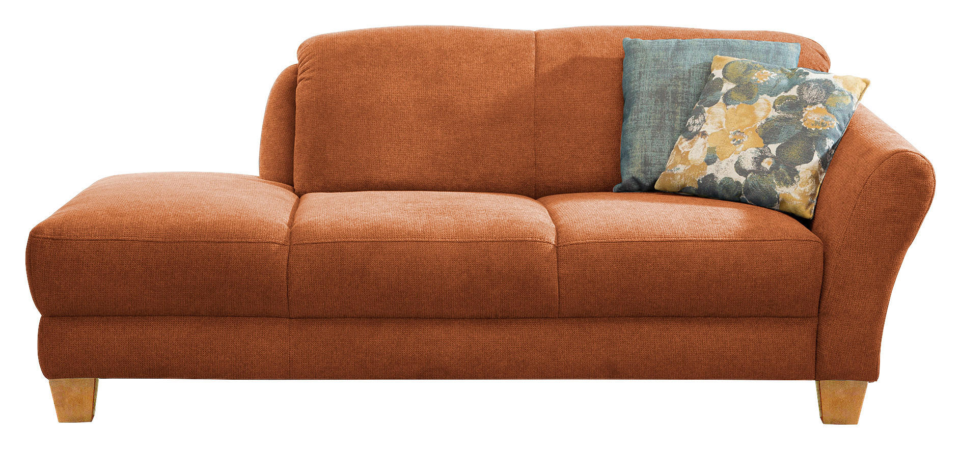 RÉCAMIERE in Flachgewebe Terracotta  - Terracotta/Naturfarben, Konventionell, Holz/Textil (194/84/91cm) - Sit & More