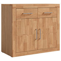 KOMMODE YES  in 90/80/42 cm  - Eichefarben/Silberfarben, Natur, Holz/Holzwerkstoff (90/80/42cm) - Linea Natura