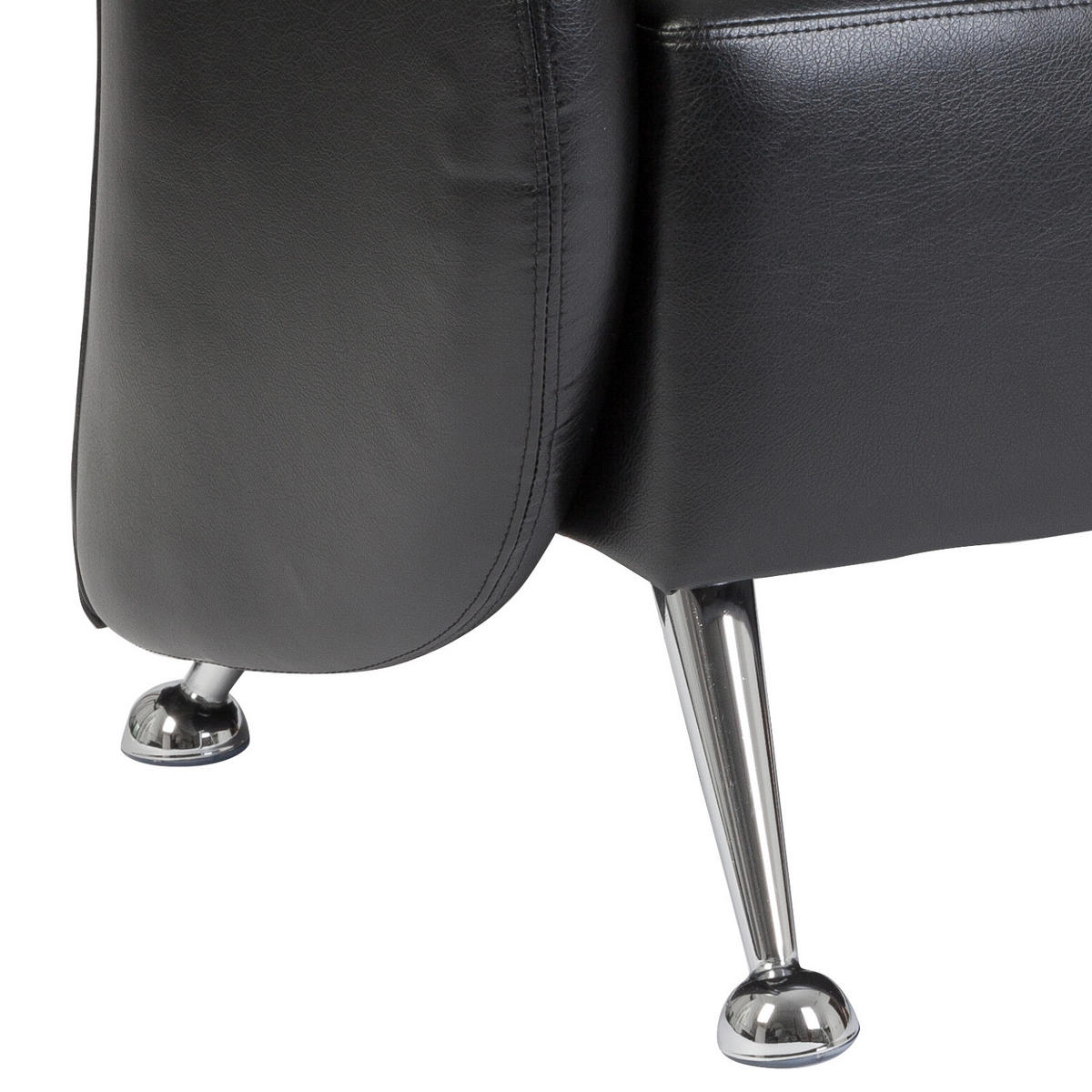 2-SITS SOFFA i textil svart  - kromfärg/svart, Modern, metall/textil (118/85/58cm) - MID.YOU