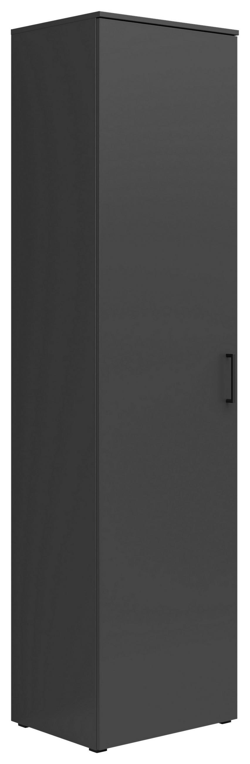 MEHRZWECKSCHRANK 50/195/40 cm,  in Graphitfarben  - Anthrazit/Schwarz, MODERN, Holzwerkstoff/Kunststoff (50/195/40cm) - Milino