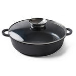 SERVIERPFANNE Greblon®-Antihaftbeschichtung  - Klar/Edelstahlfarben, Basics, Glas/Metall (28/7,5cm) - Homeware Profession.