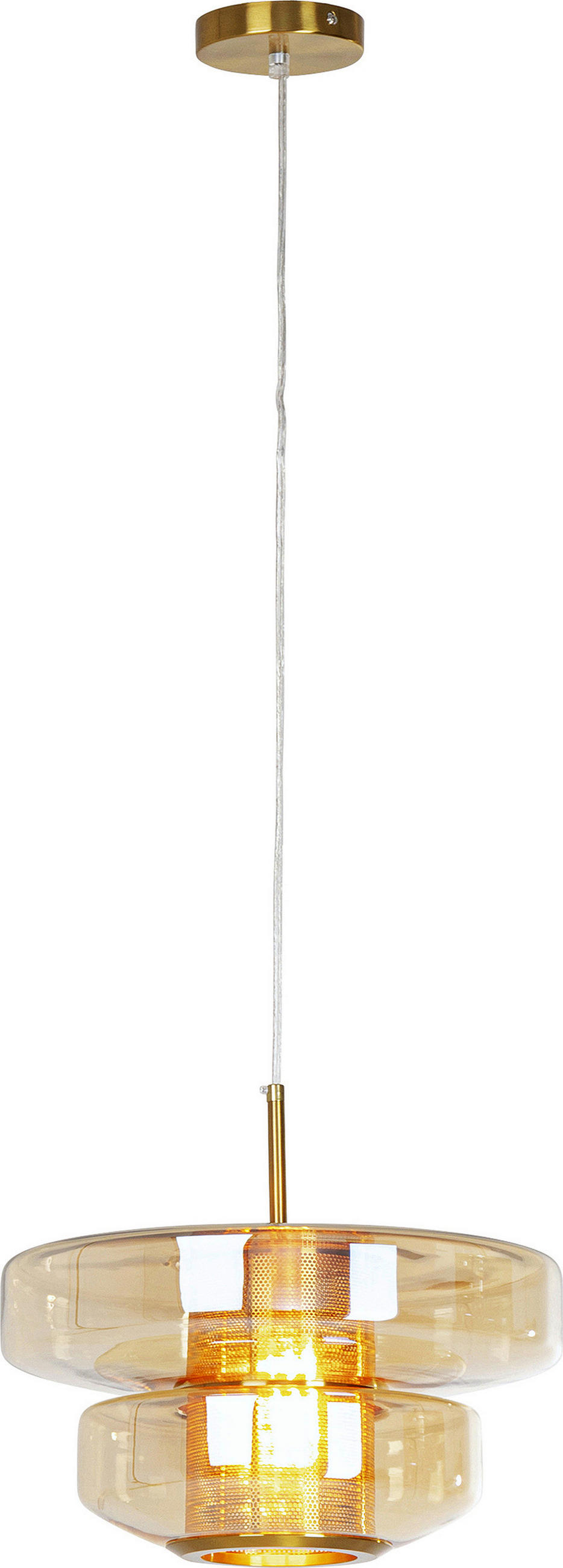 HÄNGELEUCHTE 57697 Hängeleuchte Arcadia 34/180/34 cm  - Gelb, Design, Glas/Metall (34/180/34cm) - Kare-Design