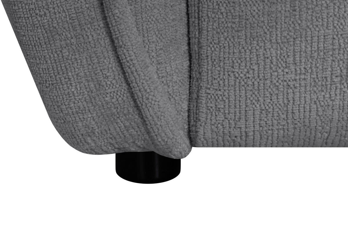 ECKSOFA LIVOLI in Chenille Hellgrau  306/160 cm  - Hellgrau/Schwarz, Design, Textil (306/160cm) - MID.YOU