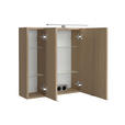 SPIEGELSCHRANK 80/64/20 cm  - Eichefarben/Silberfarben, KONVENTIONELL, Glas/Holzwerkstoff (80/64/20cm) - Xora