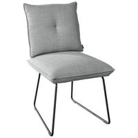 STUHL - Hellgrau/Schwarz, Design, Textil/Metall (51/90/70cm) - Dieter Knoll