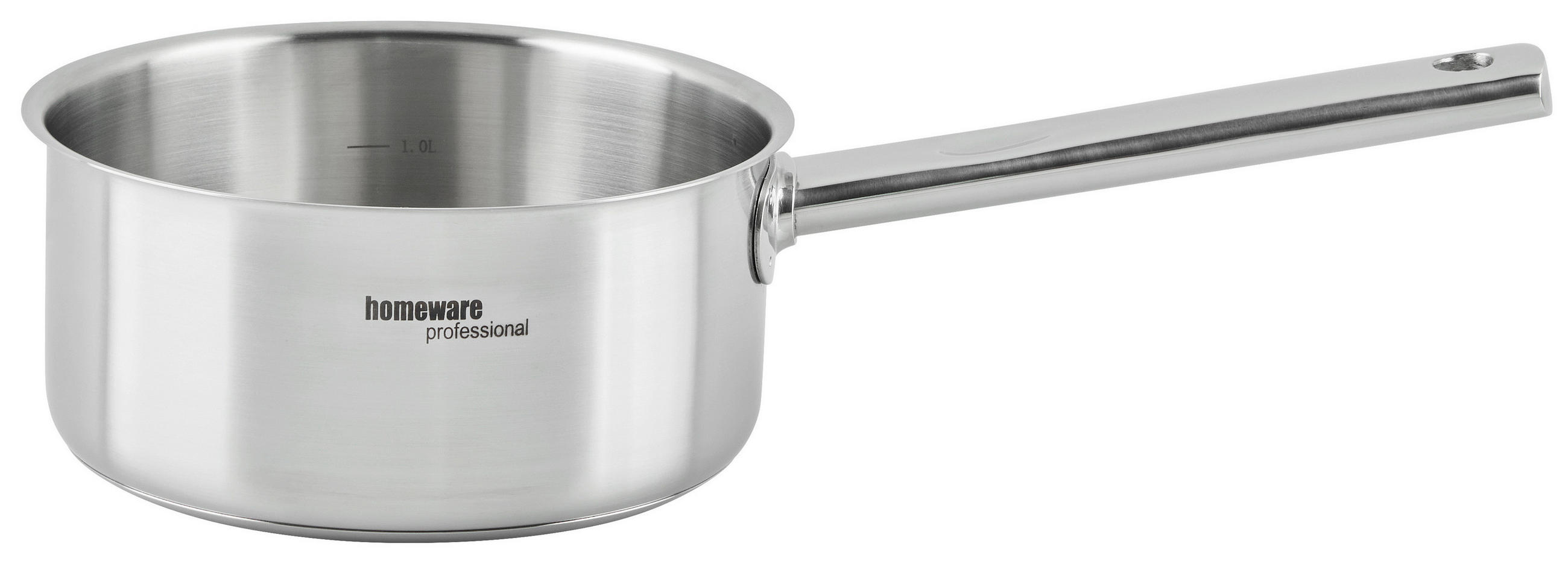 STIELKASSEROLLE 1 L  - Edelstahlfarben, Design, Metall (16/7,5cm) - Homeware Profession.