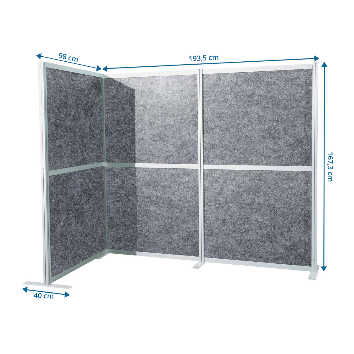 TRENNWAND Metall, Kunststoff, Textil Anthrazit  - Anthrazit, MODERN, Kunststoff/Textil (192/167,3/4cm) - MID.YOU