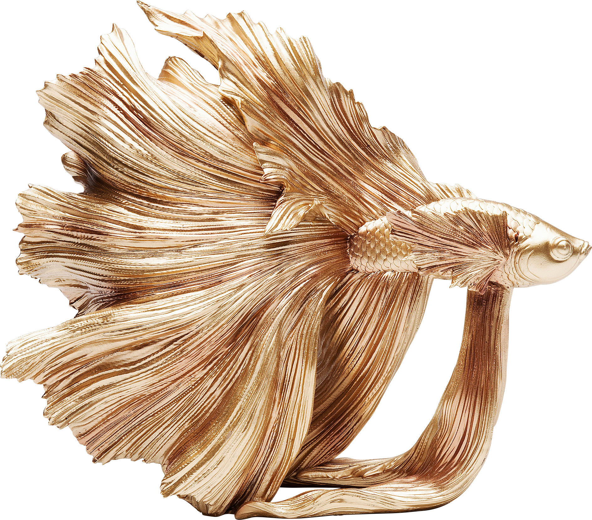 DEKOFISCH - Goldfarben, Trend, Kunststoff (36/32/14cm) - Kare-Design