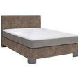 BOXSPRINGBETT 100/200 cm  in Taupe  - Taupe/Graphitfarben, Design, Holz/Textil (100/200cm) - Hom`in