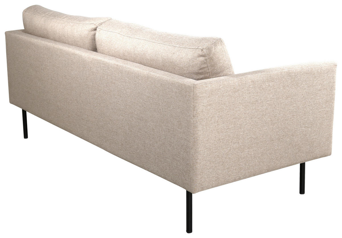 2-SITZER-SOFA Textilgeflecht Braun, Schwarz  - Hellbraun/Beige, Design, Textil/Metall (180/78/80cm) - Livetastic