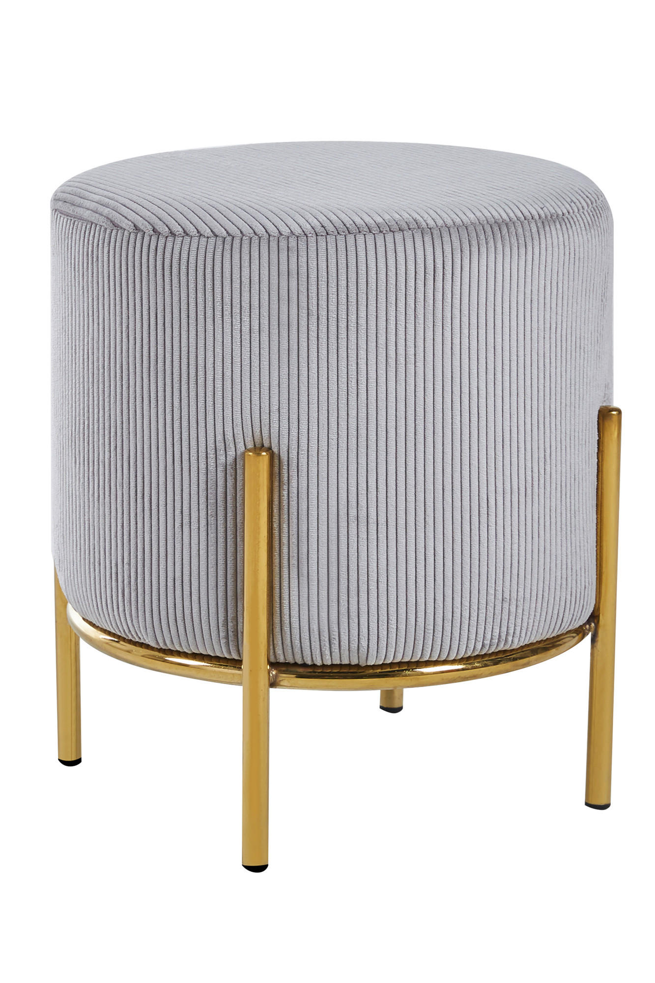 HOCKER Cord Goldfarben, Hellgrau  - Goldfarben/Hellgrau, MODERN, Textil/Metall (35/38/35cm) - Livetastic