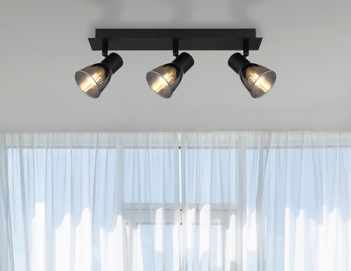 STRAHLER - Schwarz, Design, Glas/Metall (40/7/15,5cm) - Globo