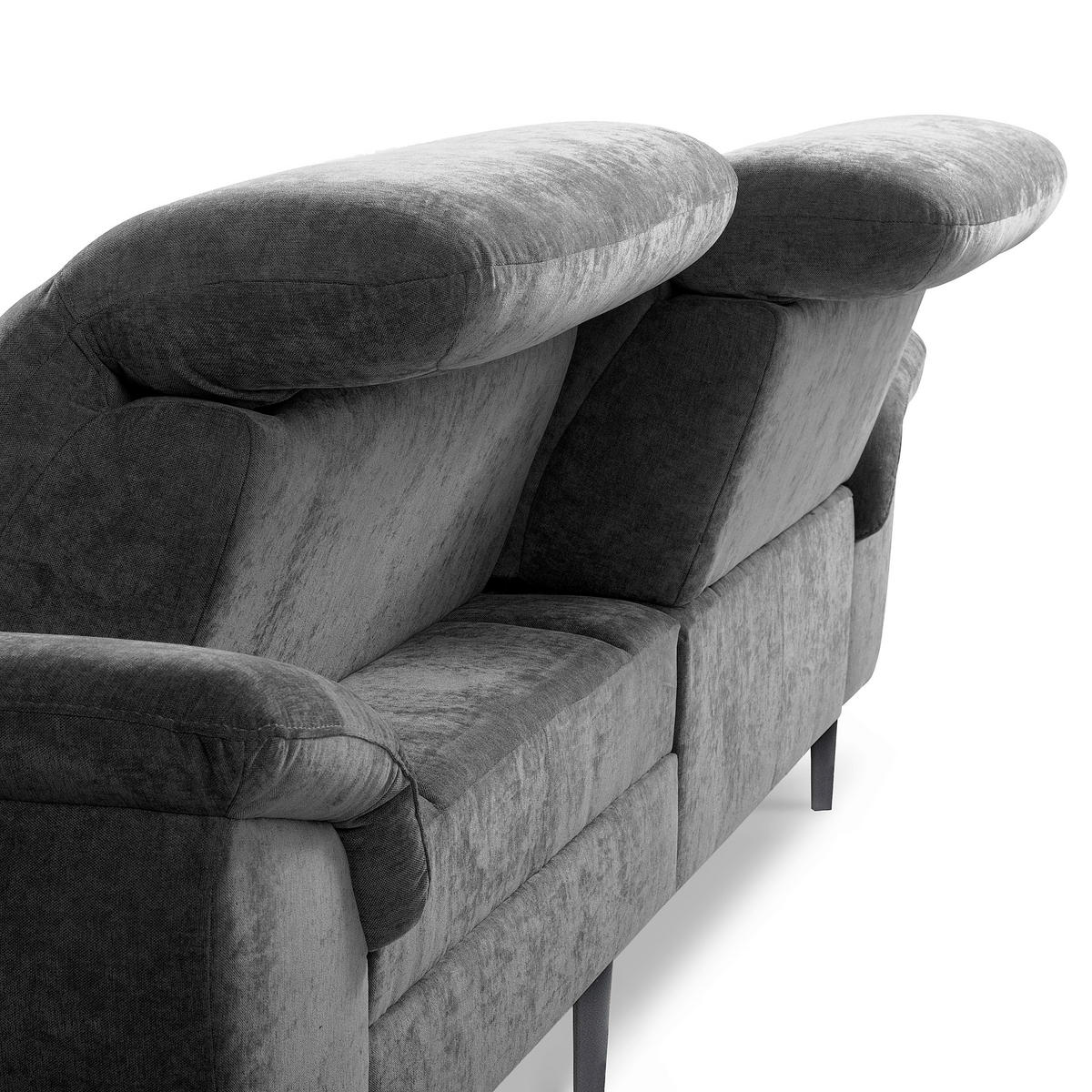 ECKSOFA  Webstoff Schwarz  - Schwarz, Design, Textil/Metall (268/195cm) - Livetastic