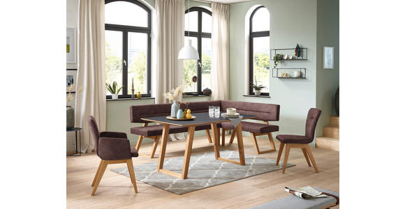 ECKBANK 215/155 cm in Braun - Eichefarben/Braun, KONVENTIONELL, Holz/Textil (215/155cm) - Dieter Knoll