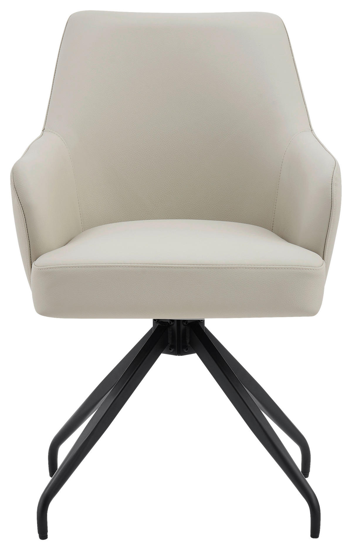 STOLICA S NASLONOM ZA RUKE  crna, bež  drvo, metal, koža      - bež/crna, Moderno, koža/drvo (57,5/83,5/63cm) - Livetastic
