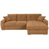 ECKSOFA in Mikrofaser Orange  276/193 cm  - Chromfarben/Orange, MODERN, Kunststoff/Textil (276/193cm) - Hom`in