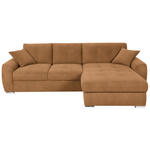 ECKSOFA in Mikrofaser Orange  276/193 cm  - Chromfarben/Orange, MODERN, Kunststoff/Textil (276/193cm) - Hom`in