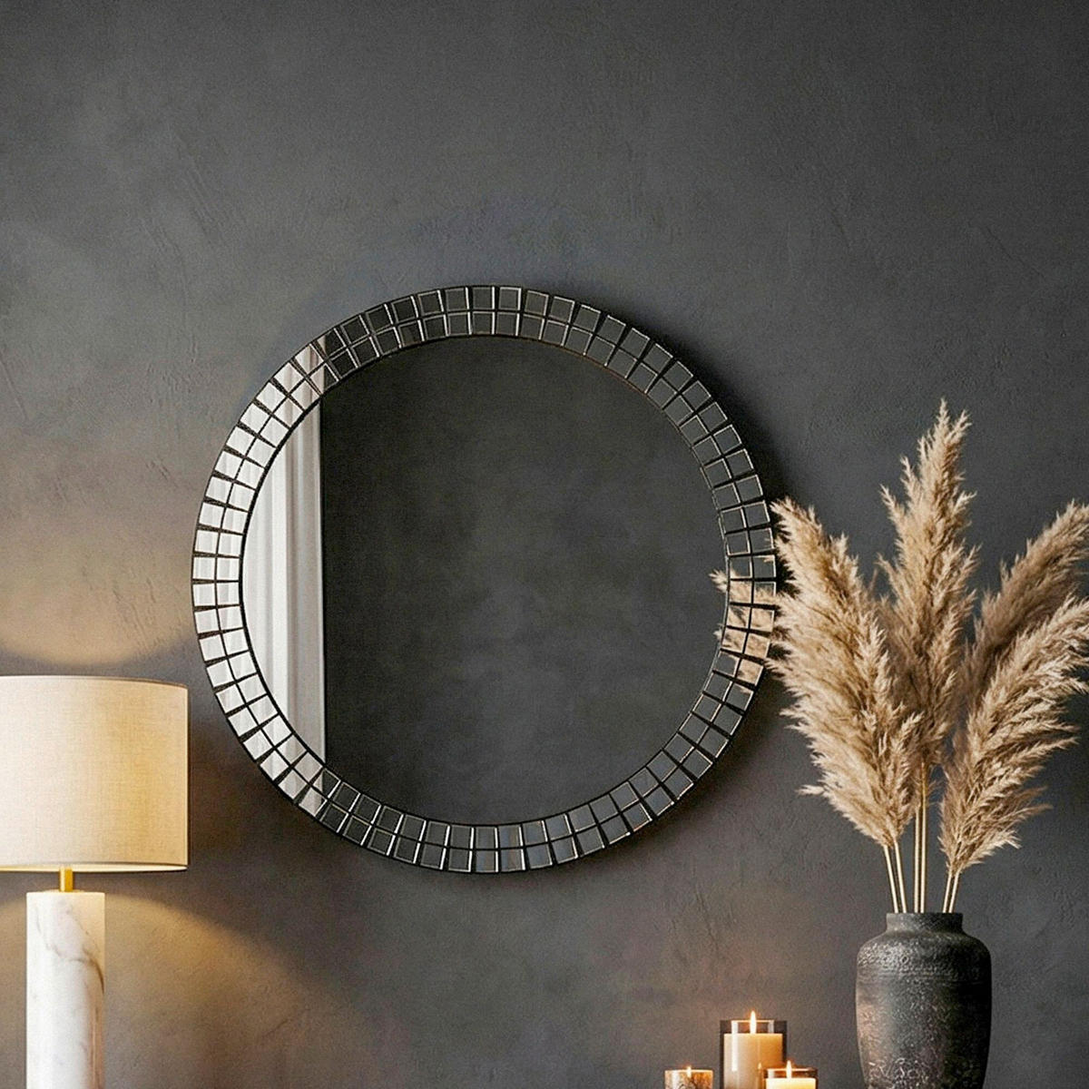 WANDSPIEGEL Schwarz  - Schwarz, Design, Glas/Holzwerkstoff (60/60/3cm) - Livetastic