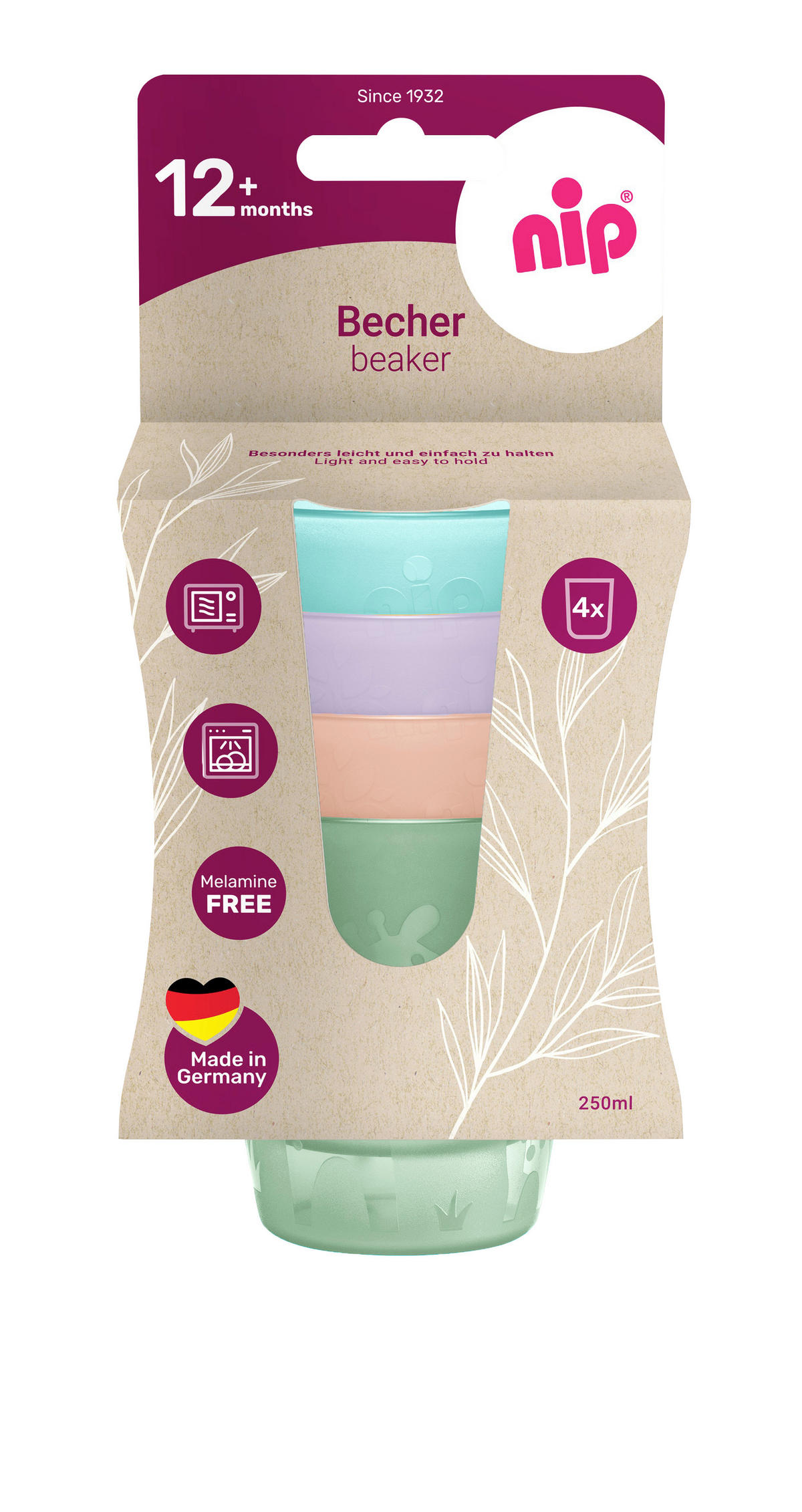 DĚTSKÝ NÁPOJOVÝ KELÍMEK - vícebarevná, Basics, plast (9,6/22/8cm)