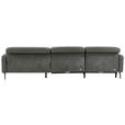 ECKSOFA Anthrazit Echtleder Kopfteilverstellung  - Anthrazit/Schwarz, Design, Leder/Metall (323/179cm) - Dieter Knoll