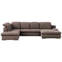 WOHNLANDSCHAFT in Chenille Taupe  - Taupe/Chromfarben, Design, Textil/Metall (212/353/165cm) - Livetastic