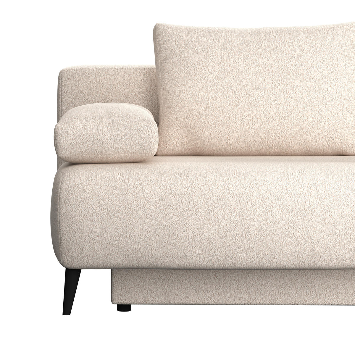 Canapea Extensibilă, lemn, plastic, textil, bej - bej, Trend, plastic/lemn (200/88/100cm) - Carryhome