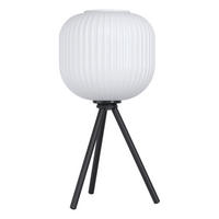 STOLNÁ LAMPA, E27, 40/20 cm  - čierna/biela, Design, kov/sklo (40/20cm) - Eglo