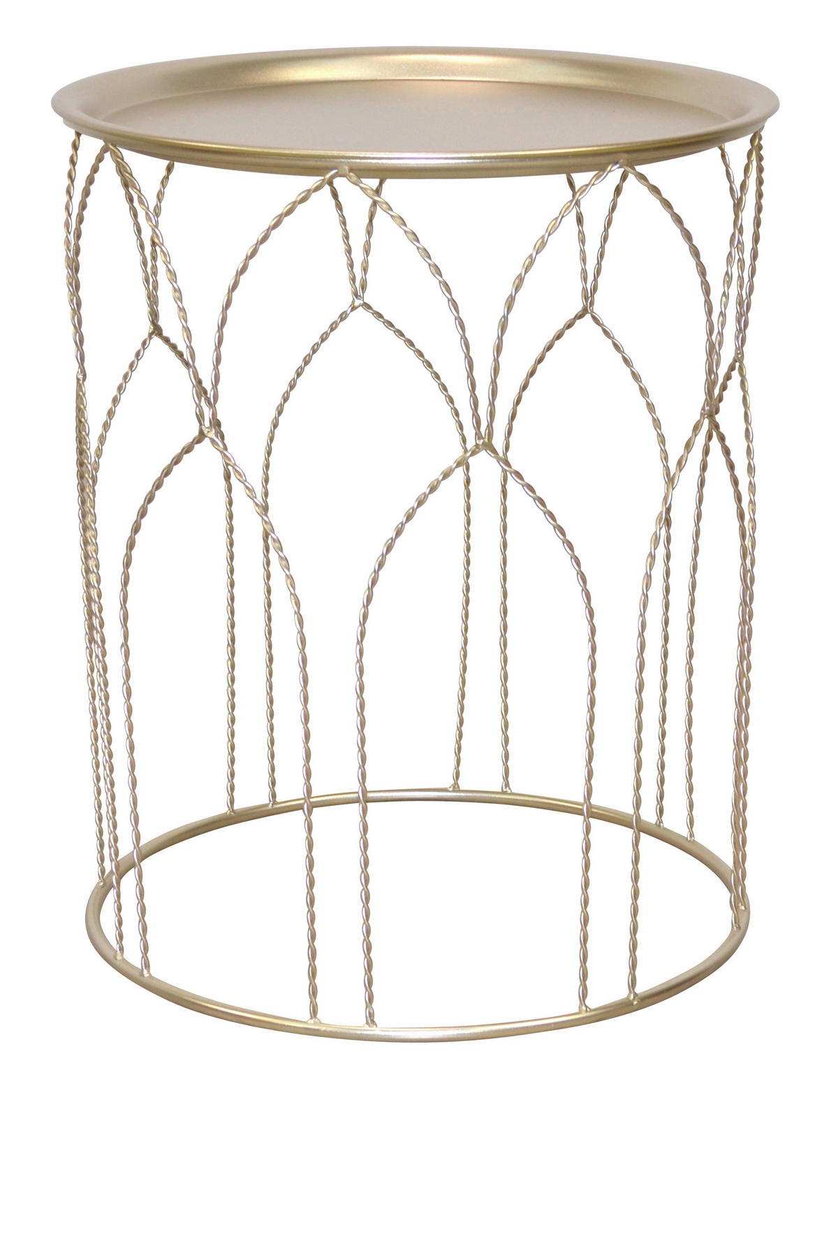 BEISTELLTISCH 44/44/53 cm Goldfarben rund  - Goldfarben, Design, Metall (44/44/53cm) - MID.YOU