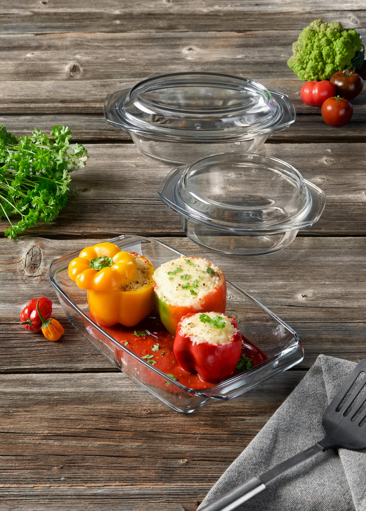 SET VASE PENTRU CUPTOR  5 piese  - străveziu, Basics, sticlă - Homeware