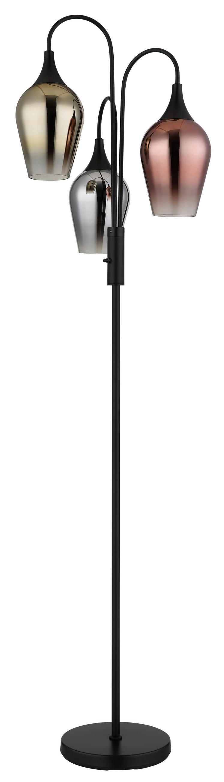 STEHLEUCHTE - Klar/Chromfarben, Design, Glas/Metall (43/165cm) - Globo