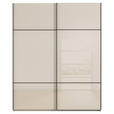 SCHWEBETÜRENSCHRANK  in Champagner  - Champagner/Schwarz, KONVENTIONELL, Glas/Holzwerkstoff (201/223/67cm) - Novel