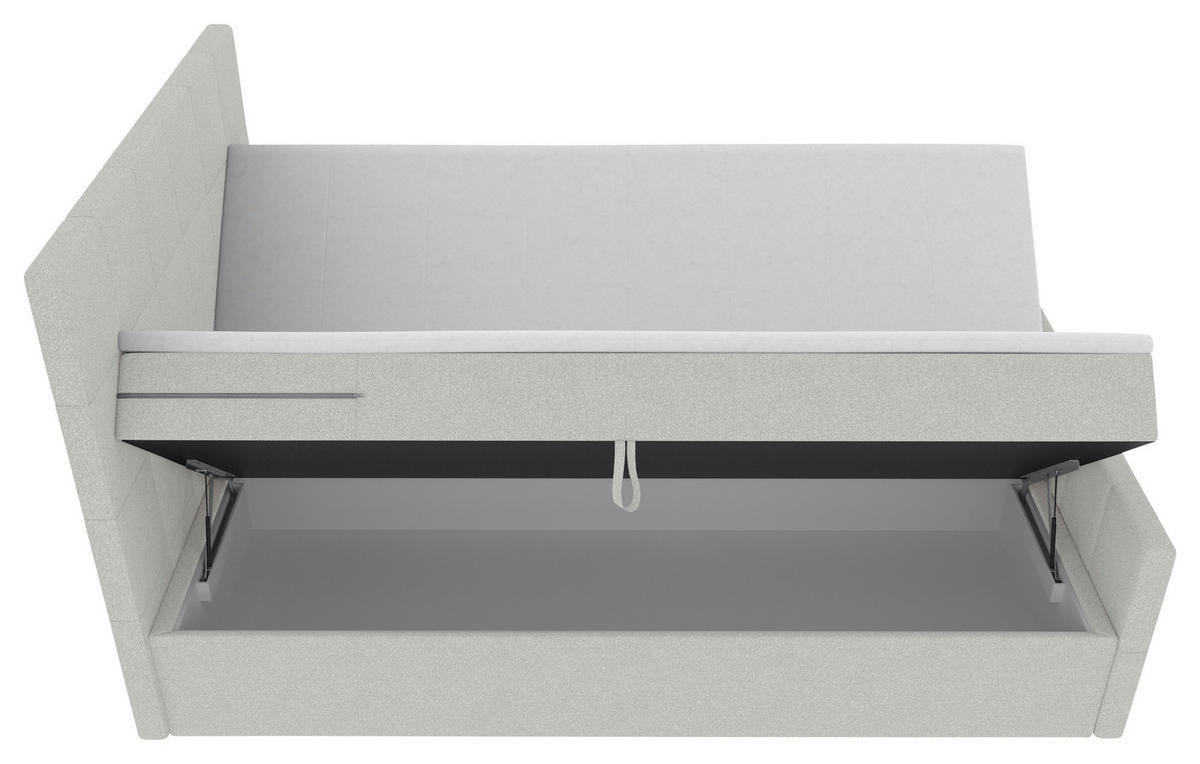 BOXBETT 120/200 cm  in Hellgrau  - Hellgrau, KONVENTIONELL, Kunststoff/Textil (120/200cm) - Boxxx