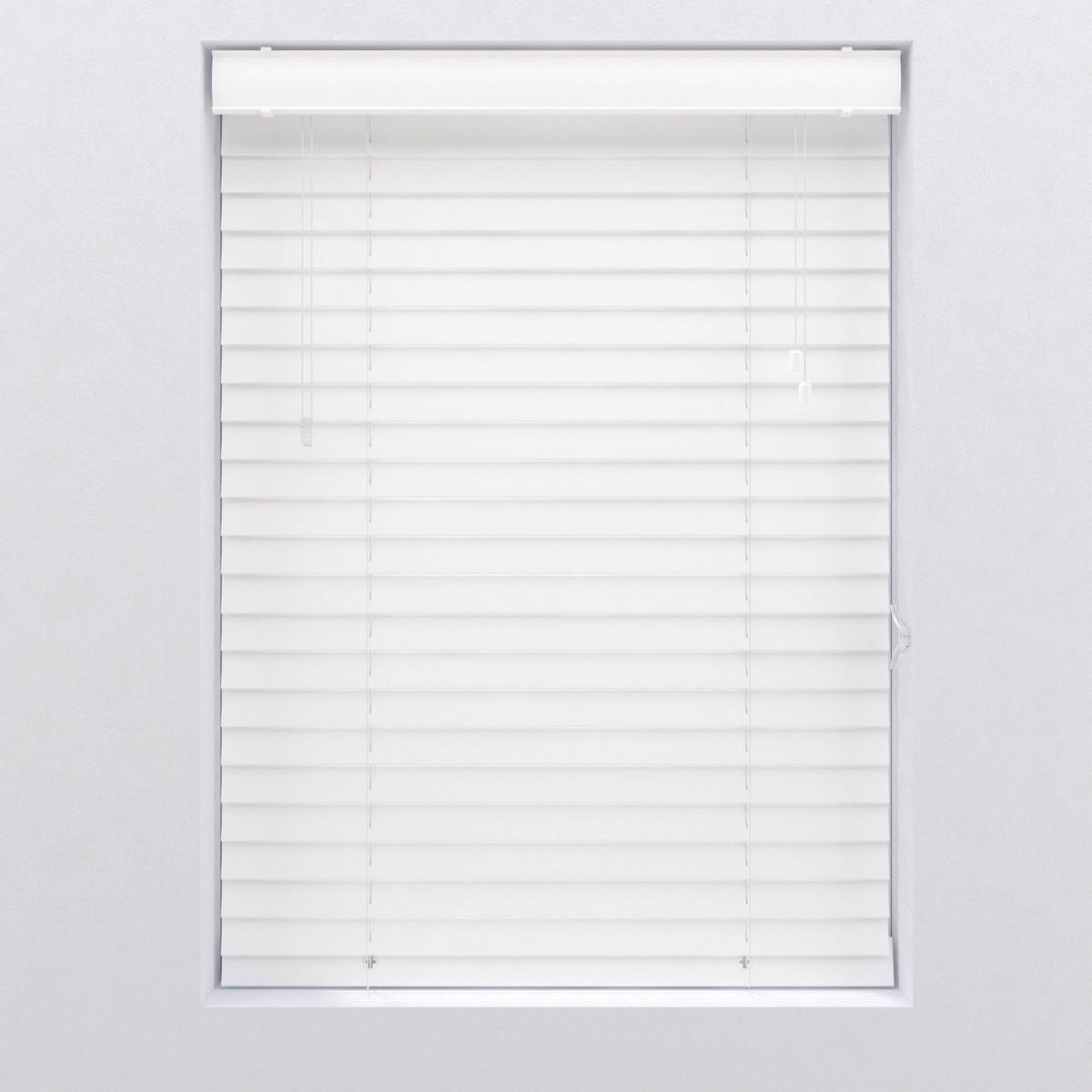 Jalousie 50mm in Holzoptik  - Weiß, Design, Kunststoff (105/130cm)