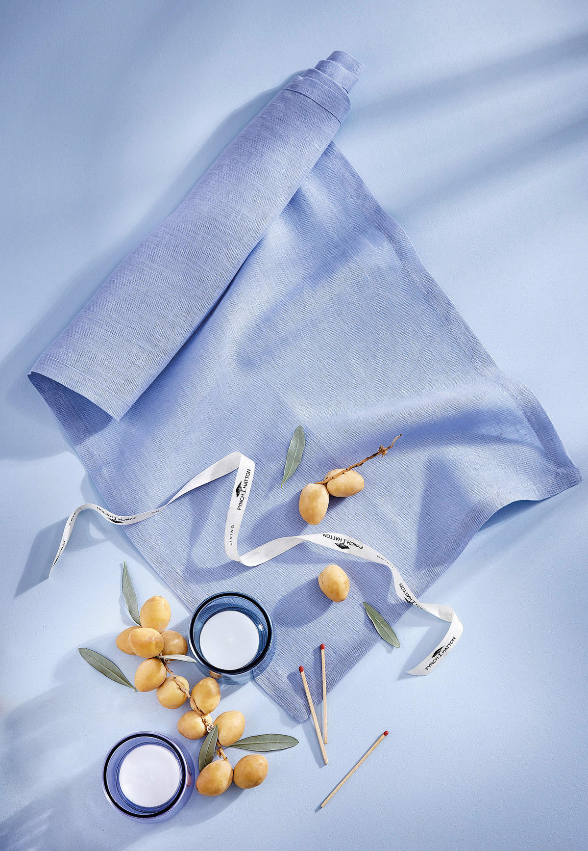 TISCHLÄUFER DODORI Textil Pastellblau 40/160 cm  - Pastellblau, Basics, Textil (40/160cm) - FYNCH-HATTON